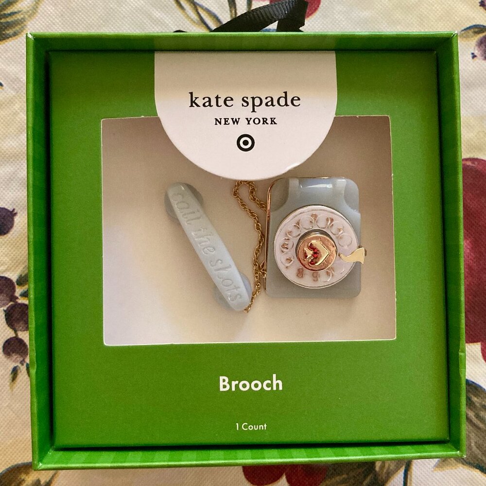 Kate Spade x Target rotary telephone brooch pin NIB